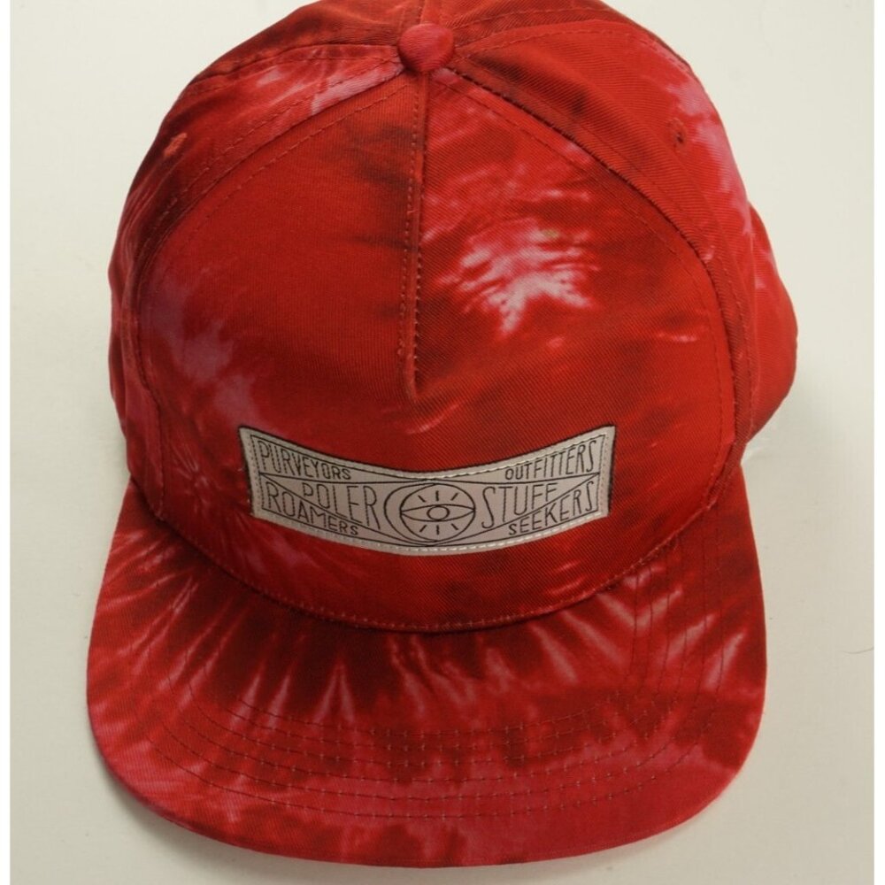 Retro Poler Stuff Red Tie Dye Skateboarding Snapback Hat Six Panel Mens One Size